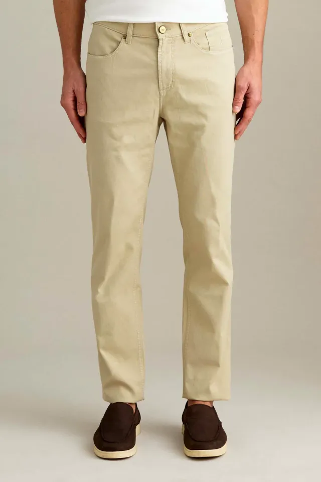 Jeckerson Jordan Herrenhose Slim Fit Beige Hell Stretch
