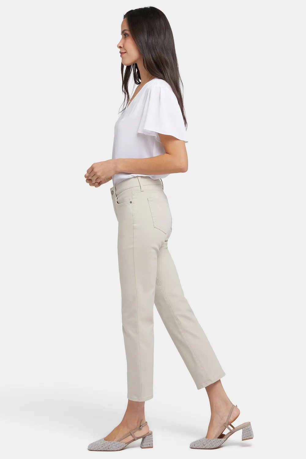NYDJ Marilyn Straight Ankle Jeans Feather beige