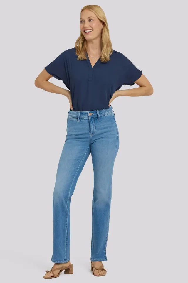 NYDJ Marilyn Straight Petite Jeans Vista Lakes Indigo