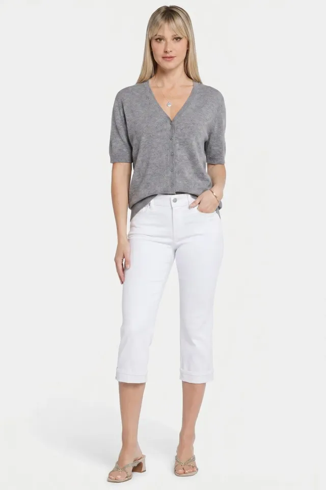 NYDJ Marilyn Straight Crop Jeans Optic White Cool Embrace