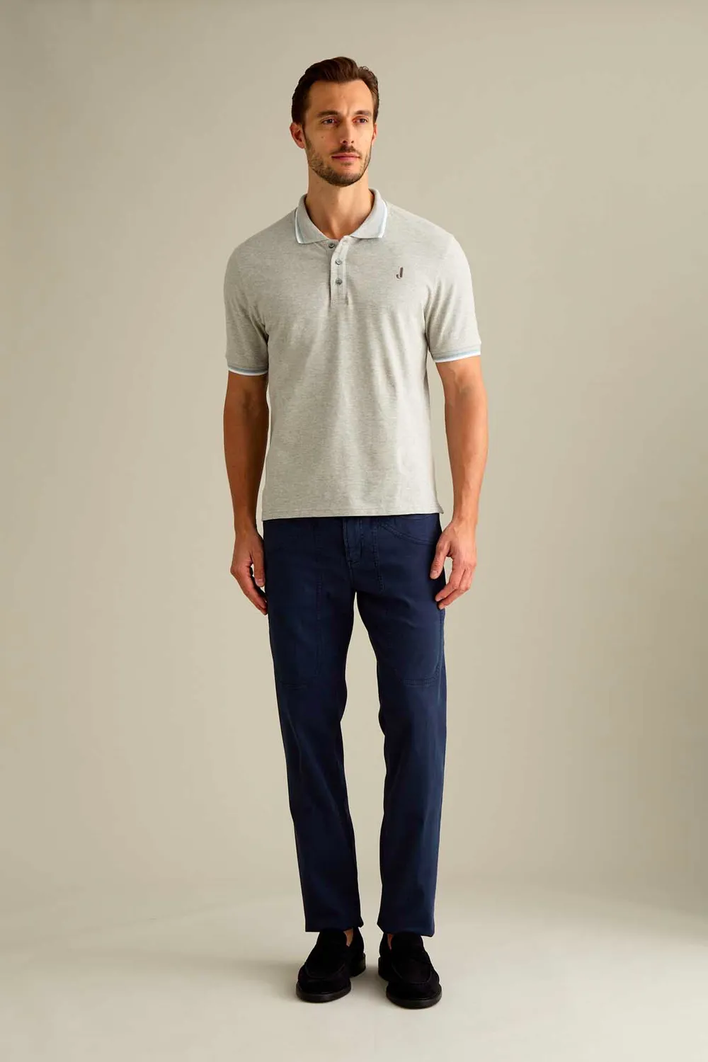 Jeckerson John Hose Slim Fit dunkelblau Piquet-Tencel