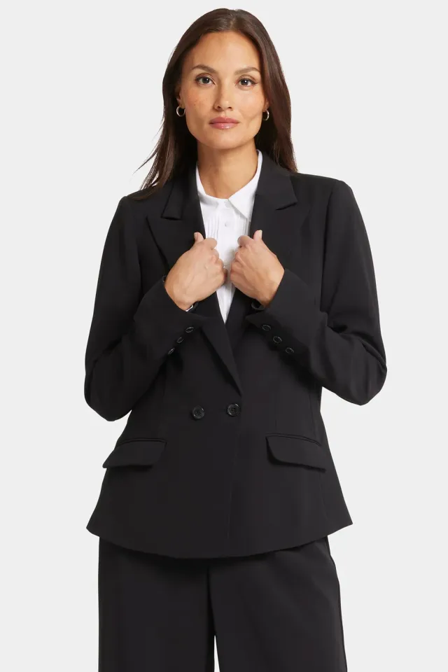 NYDJ Modern Blazer Jacke Schwarz M Zweireiher