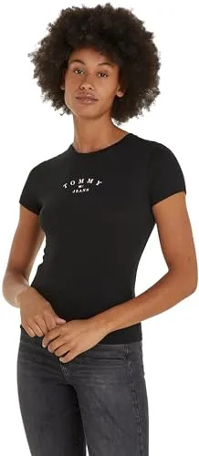 Tommy Jeans T-Shirt Damen Slim schwarz XXS Rundhals