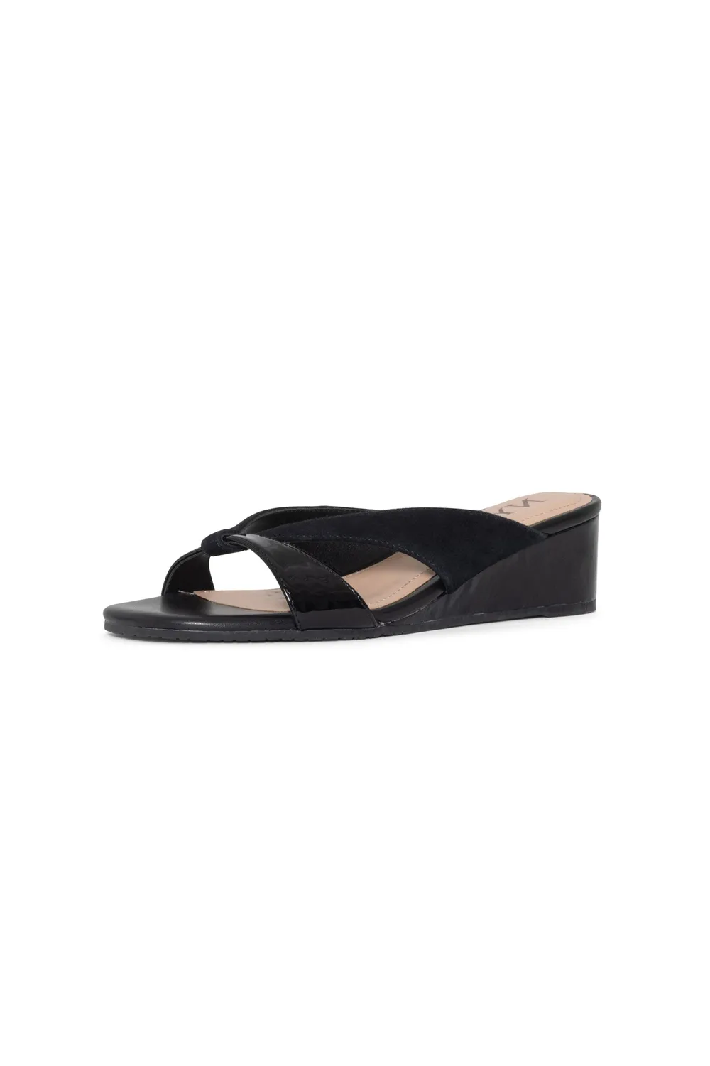 NYDJ Contessa Wedge Sandalen Schwarz Keilabsatz