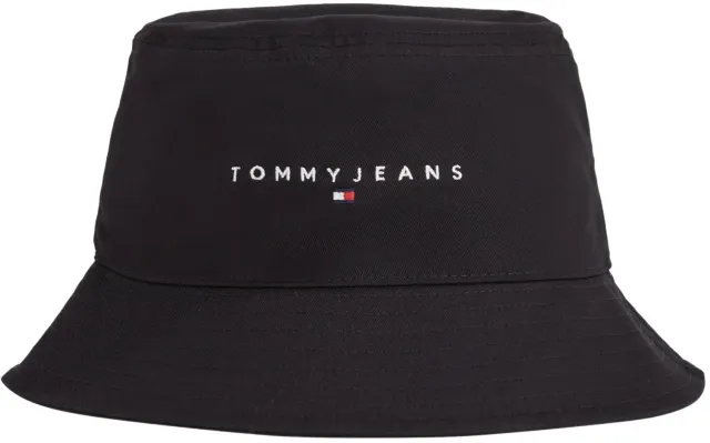 Tommy Jeans TJM Linear Logo AM0AM12895 Fischerhut Schwarz mit Logo