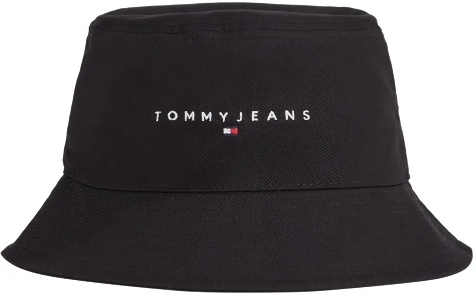 Tommy Jeans TJM Linear Logo AM0AM12895 Fischerhut Schwarz mit Logo