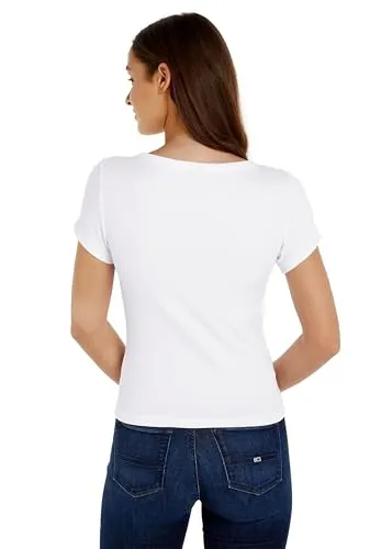 Tommy Jeans Slim Rib T-Shirt V-Ausschnitt