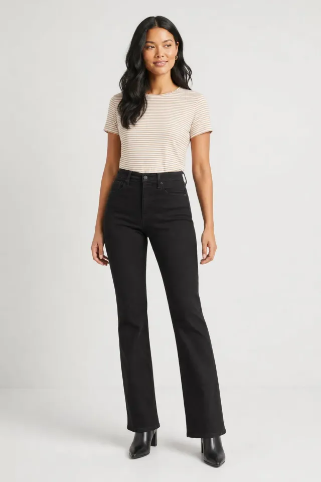 NYDJ Barbara Bootcut Jeans Schwarz High-Waist
