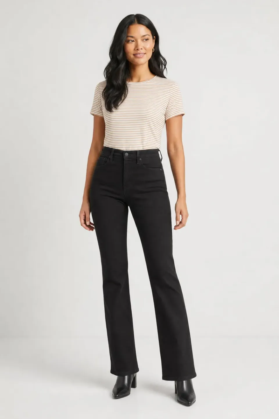 NYDJ Barbara Bootcut Jeans Schwarz High-Waist