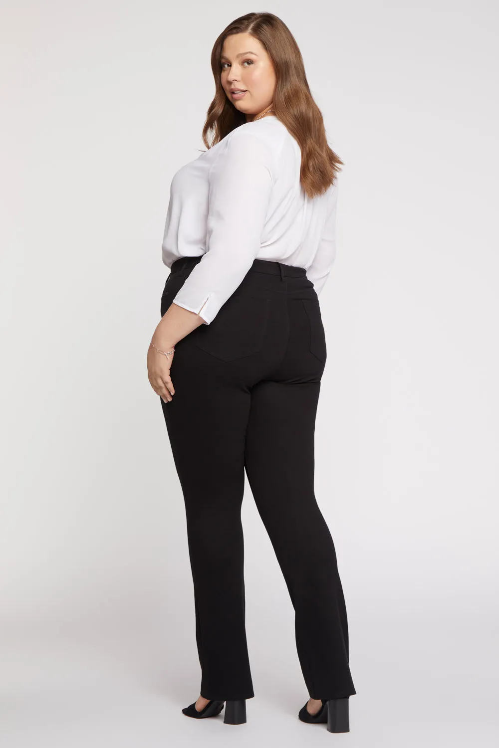 NYDJ Marilyn Straight Hose Schwarz Plus Size Ponte