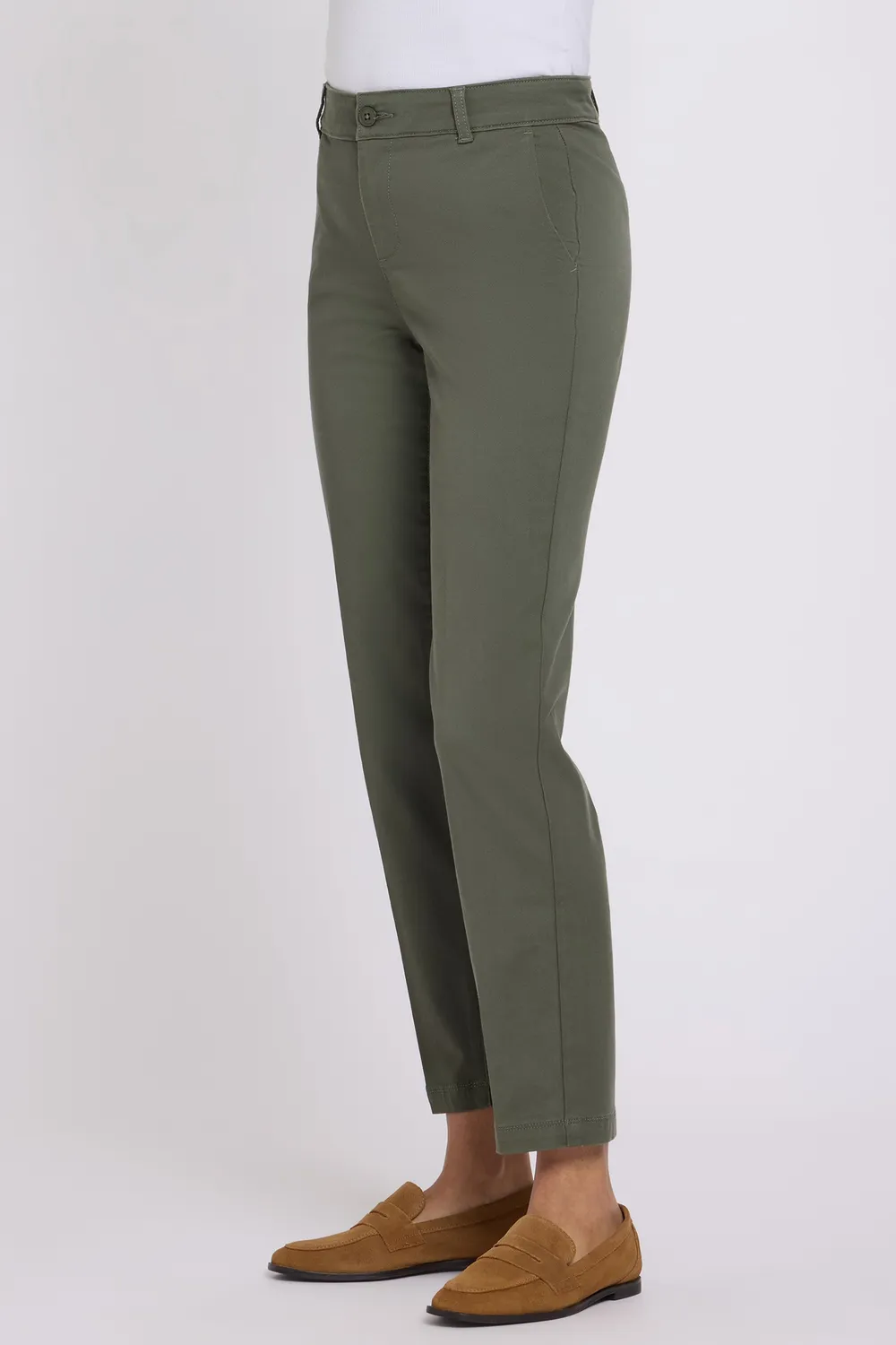 NYDJ Sadie Slim Stoffhose Stretch Desert Green elegant