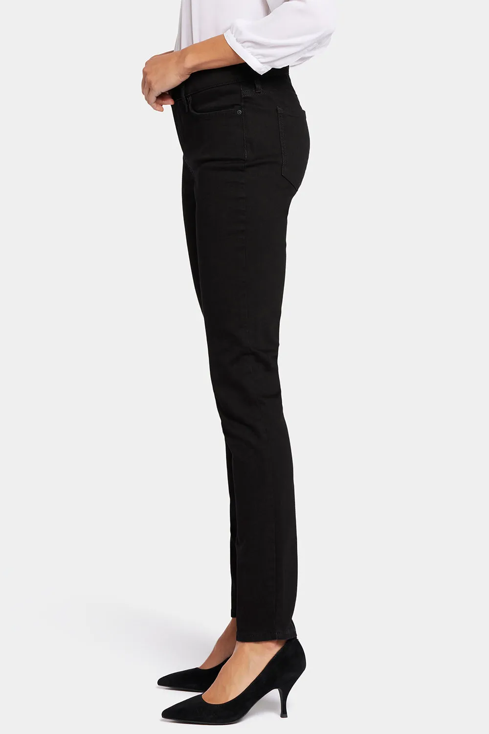 NYDJ Alina Skinny Jeans Black Damen Skinny Schwarz Figurformend