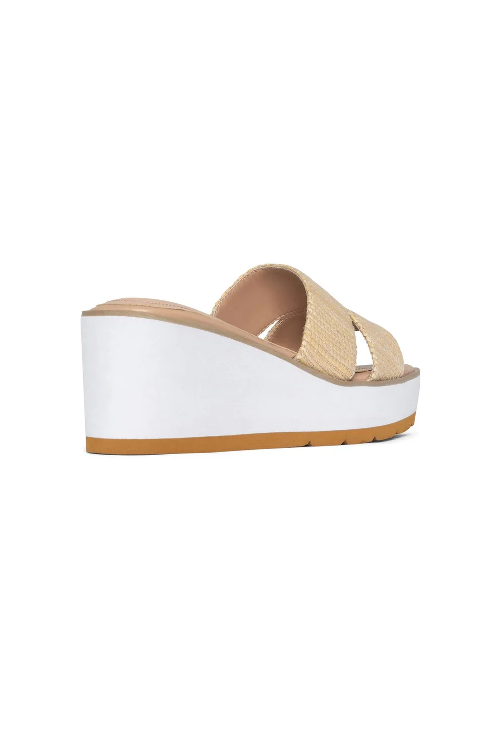 NYDJ Raizy Keilsandalen Ecru Plateau bequem