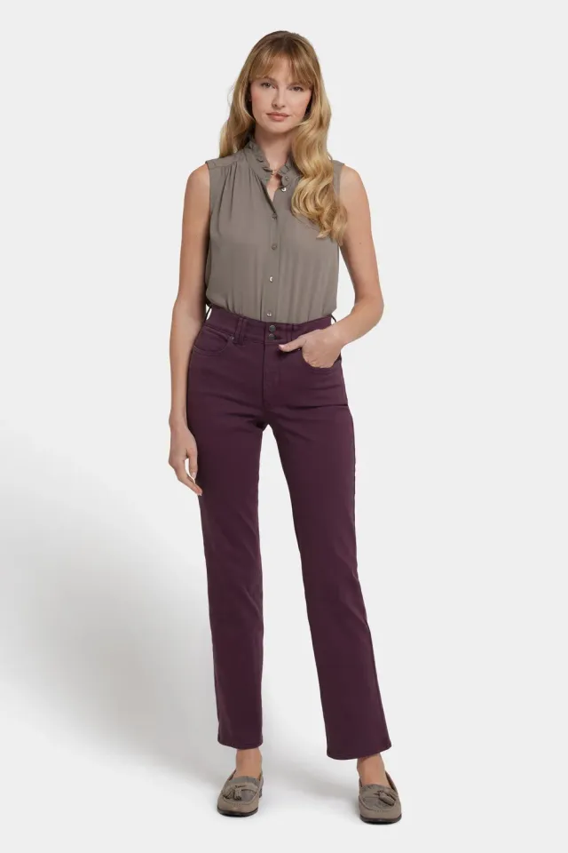 NYDJ Marilyn Straight Jeans Fig High Rise mit Weitbund