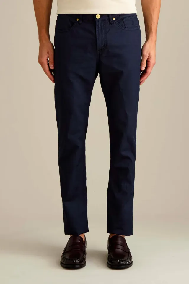 Jeckerson Jordan Hose Slim Fit Dunkelblau Leinen