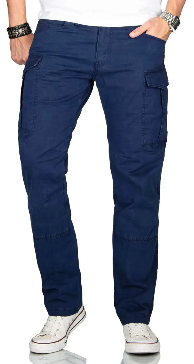 Alessandro Salvarini AS-032 Herren Cargohose Stretch Chino