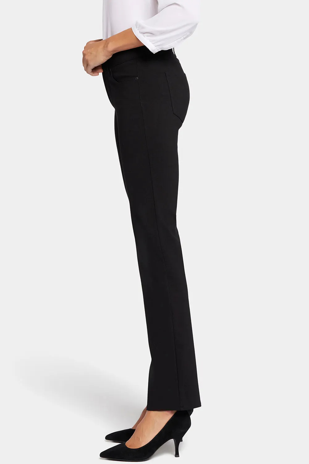NYDJ Marilyn Straight Hose Schwarz Ponte