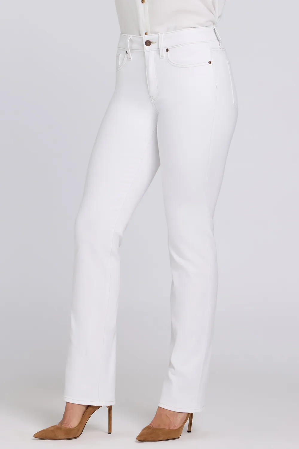 NYDJ Marilyn Straight Jeans Optic White Bestseller