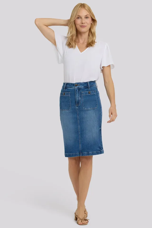 NYDJ High Rise Denim Skirt Jeansrock Wild River High Waist