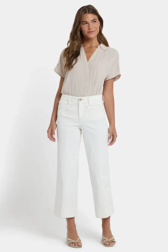NYDJ Teresa Wide Leg Ankle Jeans Petite Vintage White