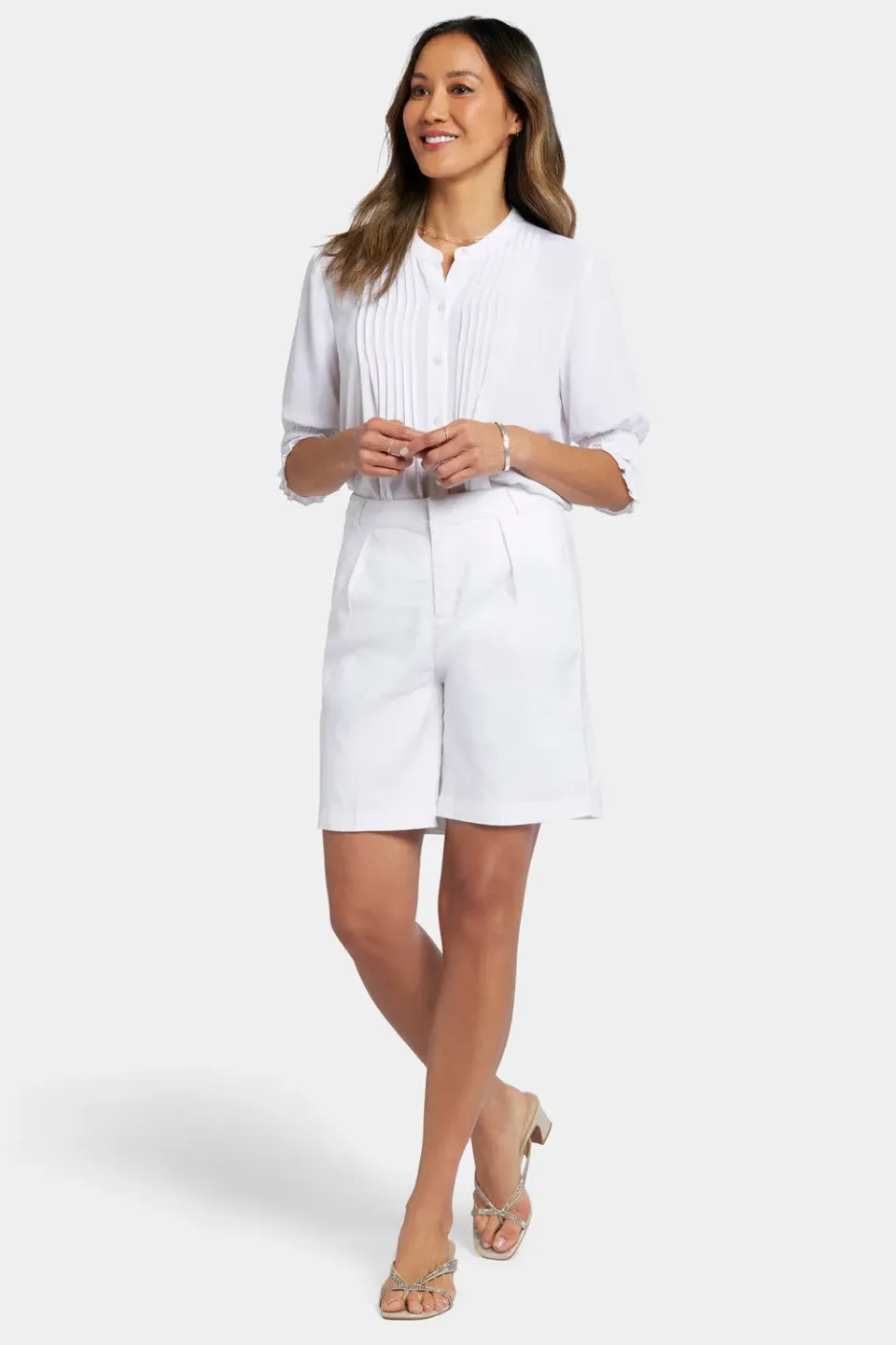 NYDJ Relaxed Shorts Optic White Leinen