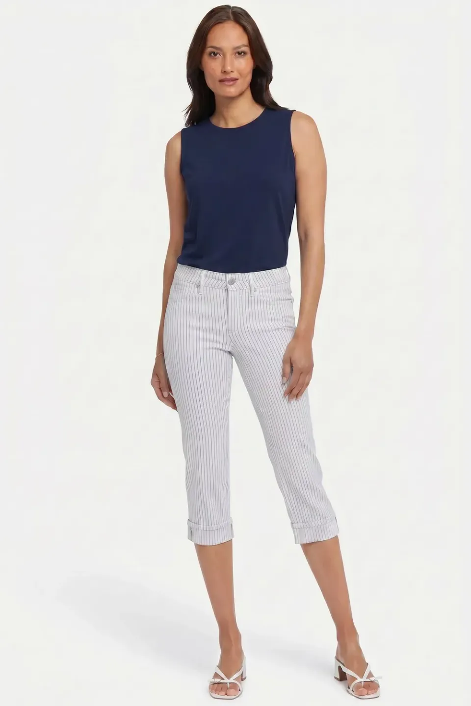 NYDJ Marilyn Straight Crop Jeans Palencia Stripe cropped