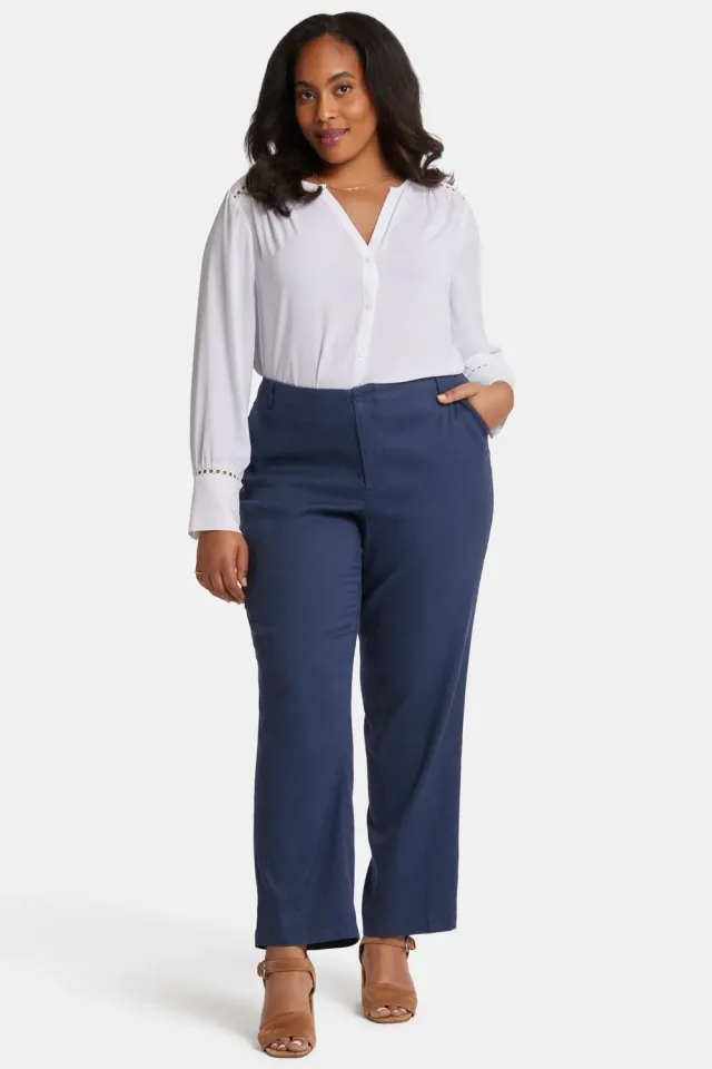 NYDJ Marilyn Straight Hose Plus Oxford Navy
