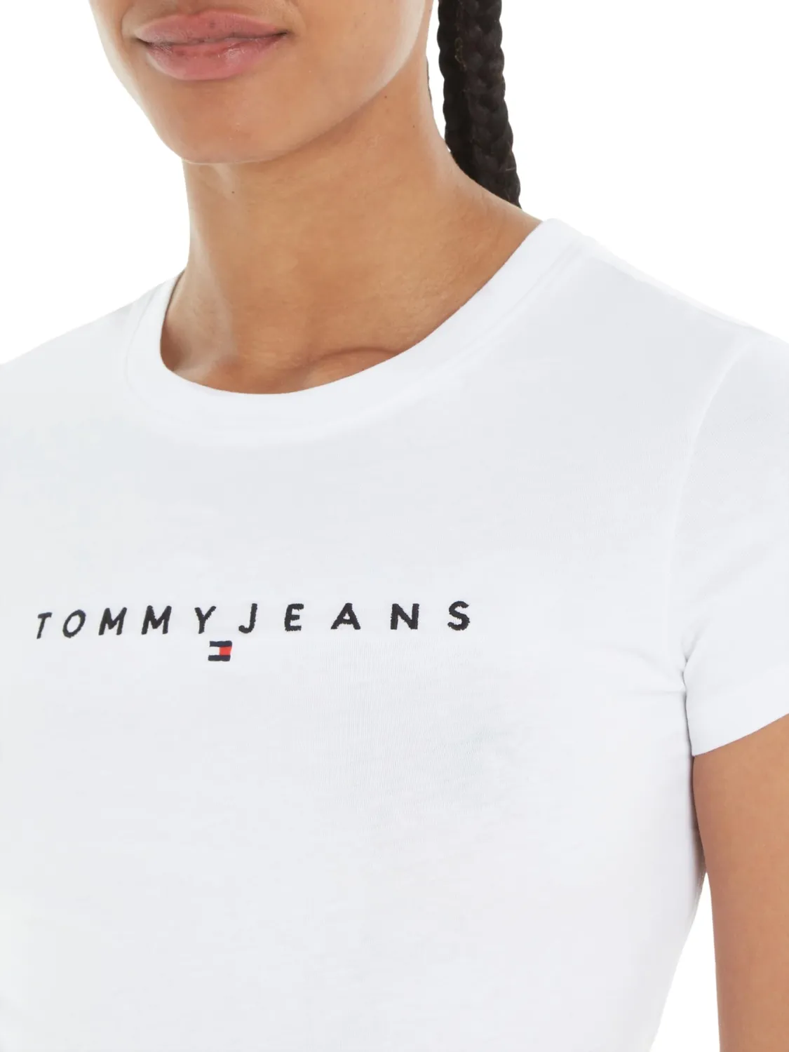 Tommy Jeans Linear Slim Tee T-Shirt Weiß 1XL Damen