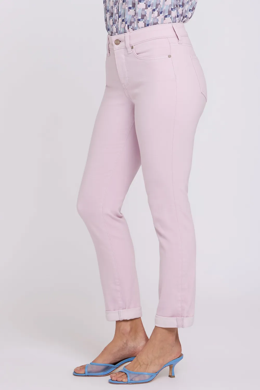 NYDJ Sheri Slim Straight Ankle Jeans Light Lilac formend