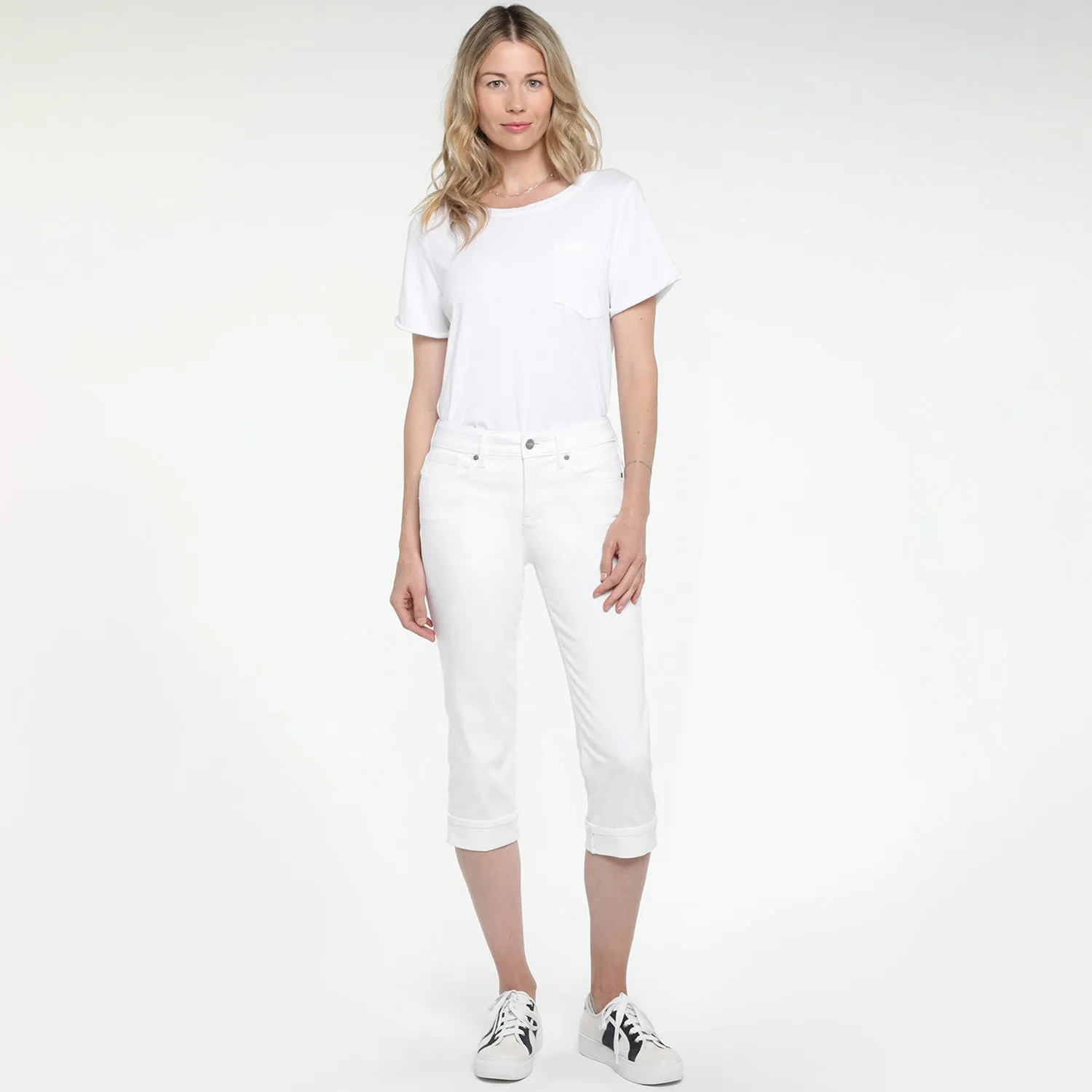 NYDJ Marilyn Straight Crop Petite Jeans Optic White