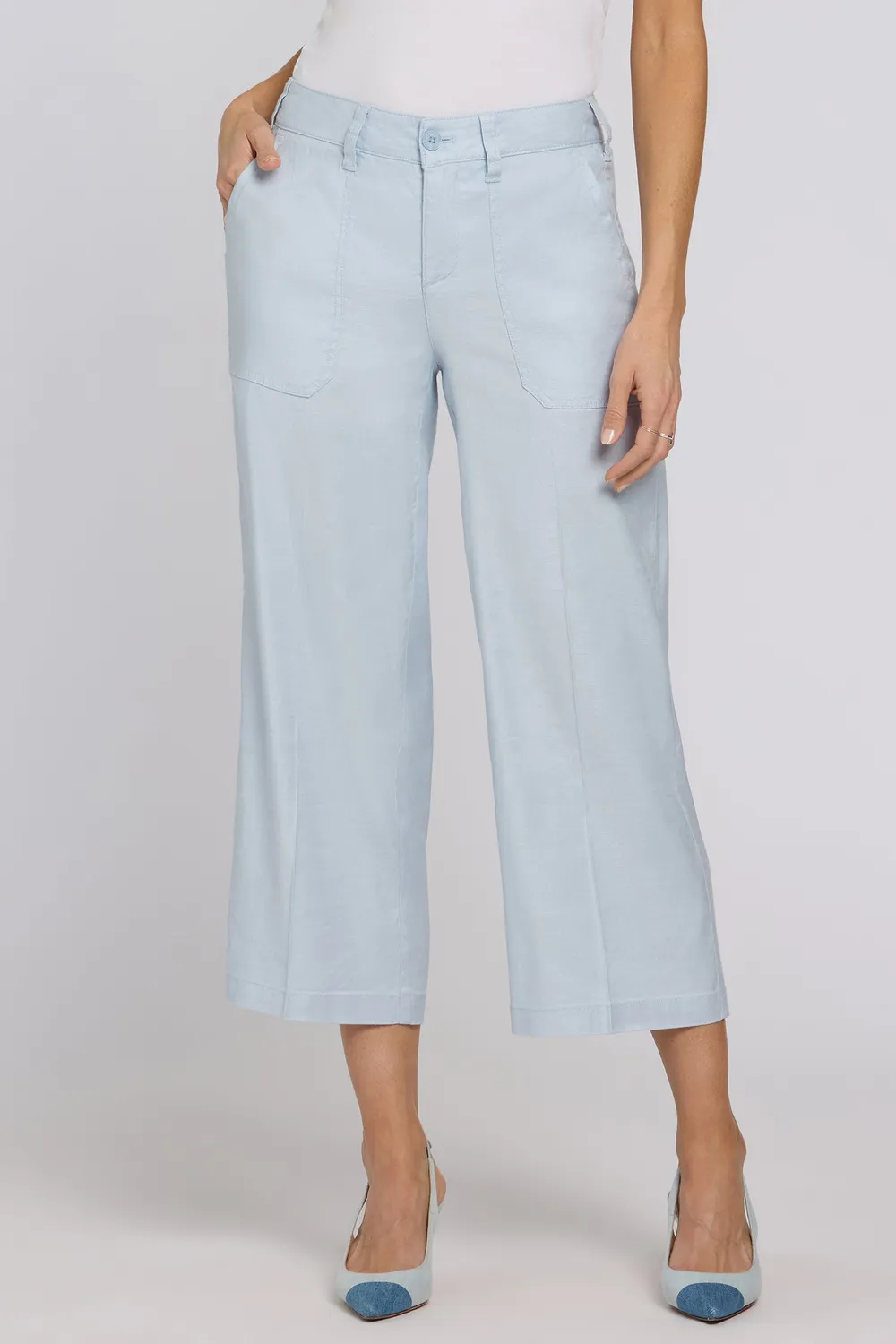 NYDJ Wide Leg Cargo Capri Blue Clover 64 cm