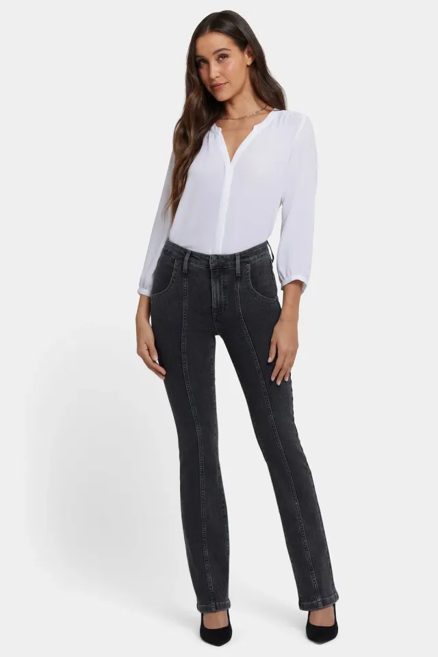 NYDJ Billie Mini Bootcut Jeans Slate Stone Petite grau