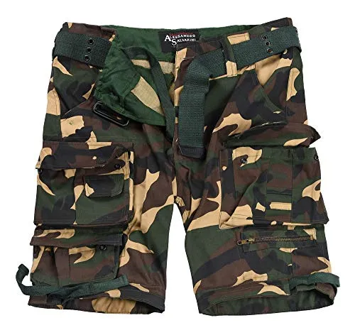 Alessandro Salvarini AS-079 Cargoshorts Camouflage mit Gürtel