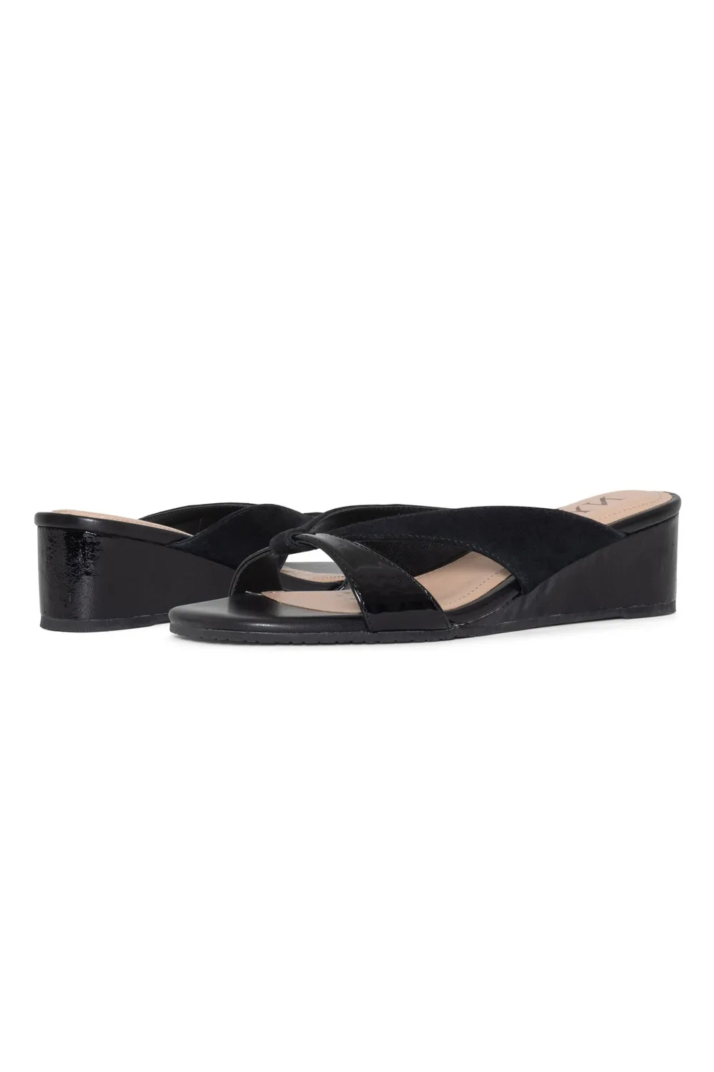 NYDJ Contessa Wedge Sandalen Schwarz Keilabsatz