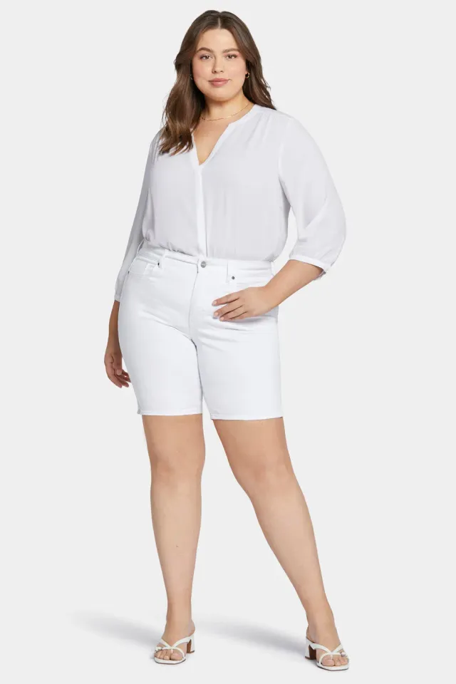 NYDJ Ella Jeansshorts Plus Size Optic White Weiß
