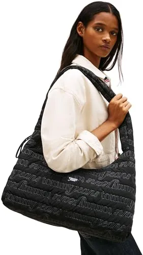 Tommy Jeans Icon Nylon Crossbody Umhängetasche schwarz