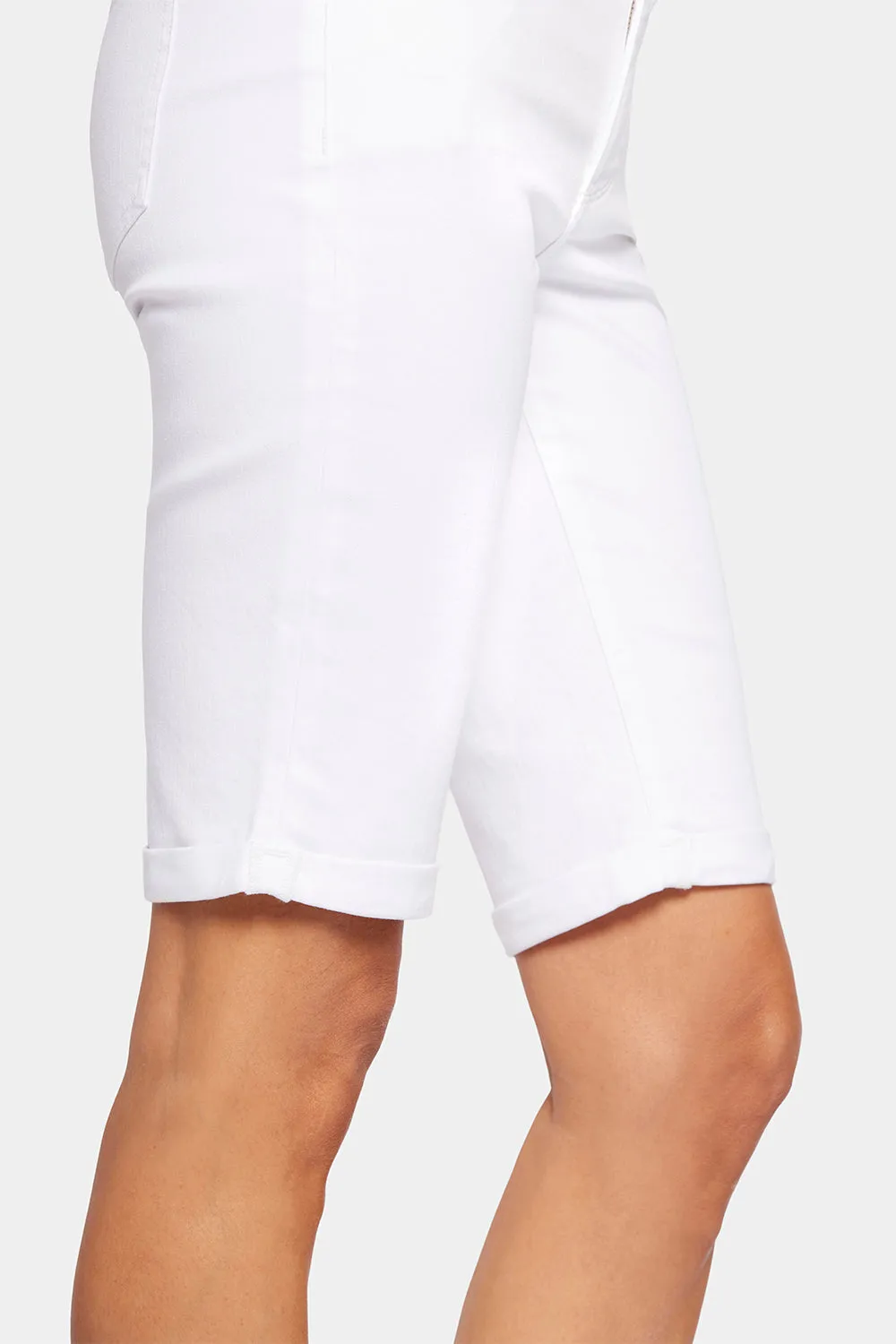 NYDJ Briella 11 Inch Denim Shorts Optic White Weiß