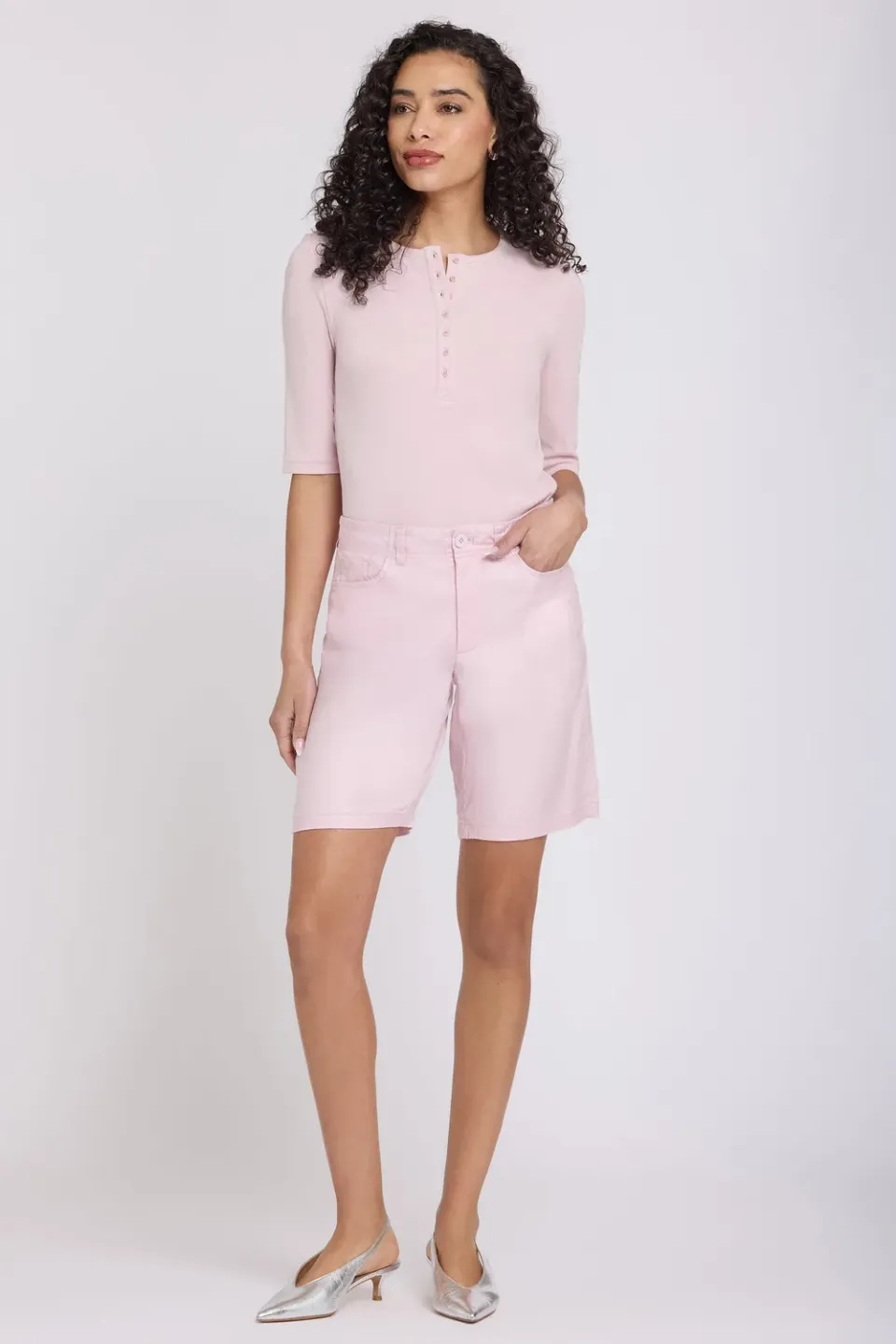 NYDJ 5 Pocket Bermuda Shorts Helllila Leinen
