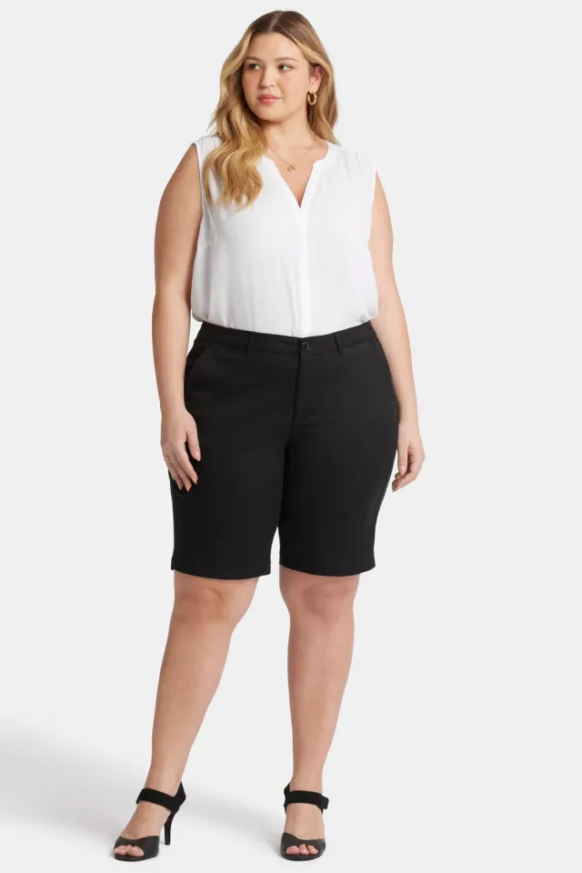 NYDJ Bermuda Shorts Plus Size Twill Shorts Schwarz