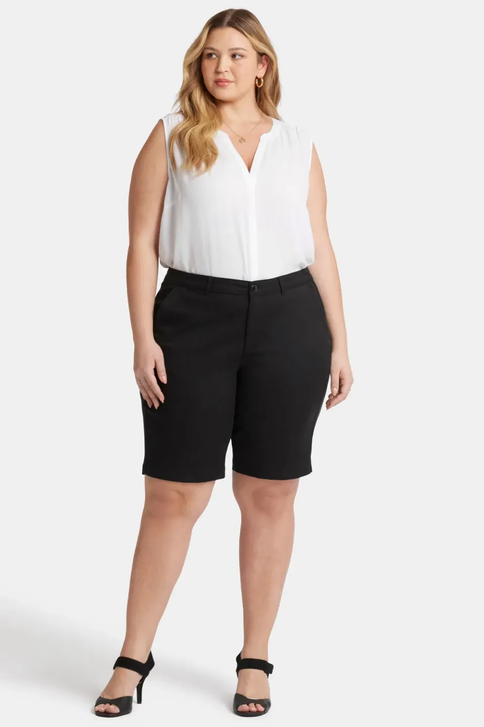 NYDJ Bermuda Shorts Plus Size Twill Shorts Schwarz