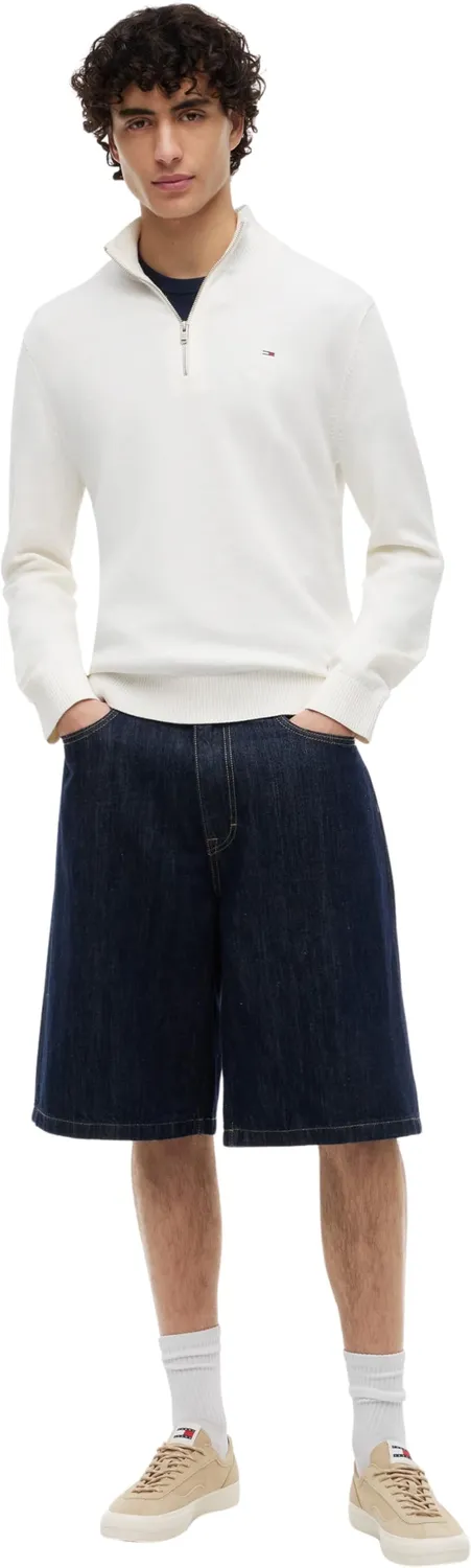 Tommy Jeans Zip-Pullover Light Troyer XS Off White Kragen