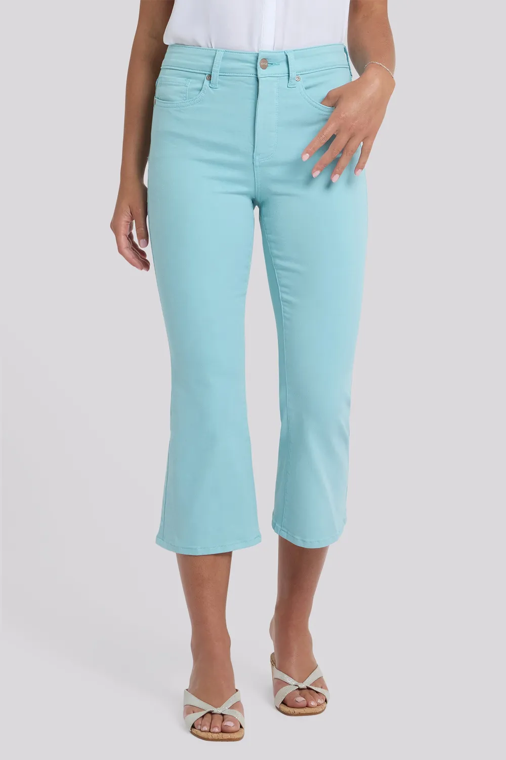 NYDJ Monica Kick Flare Crop Jeans Aqua Haze
