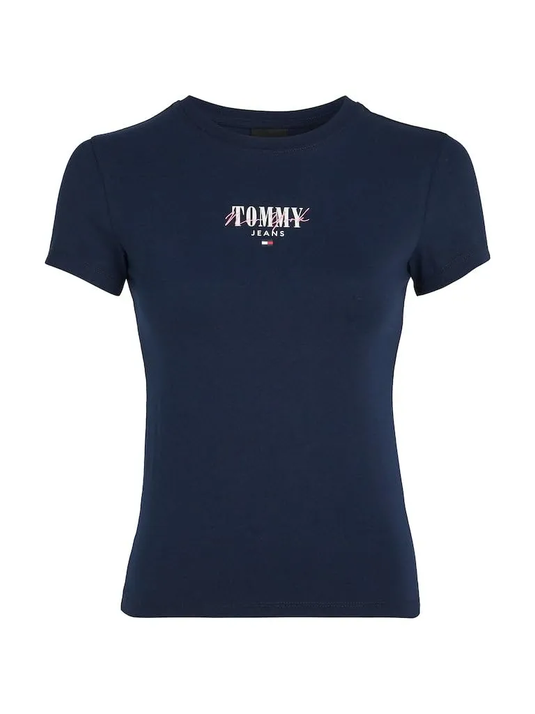Tommy Jeans Essential Rib T-Shirt Slim Fit Ecru