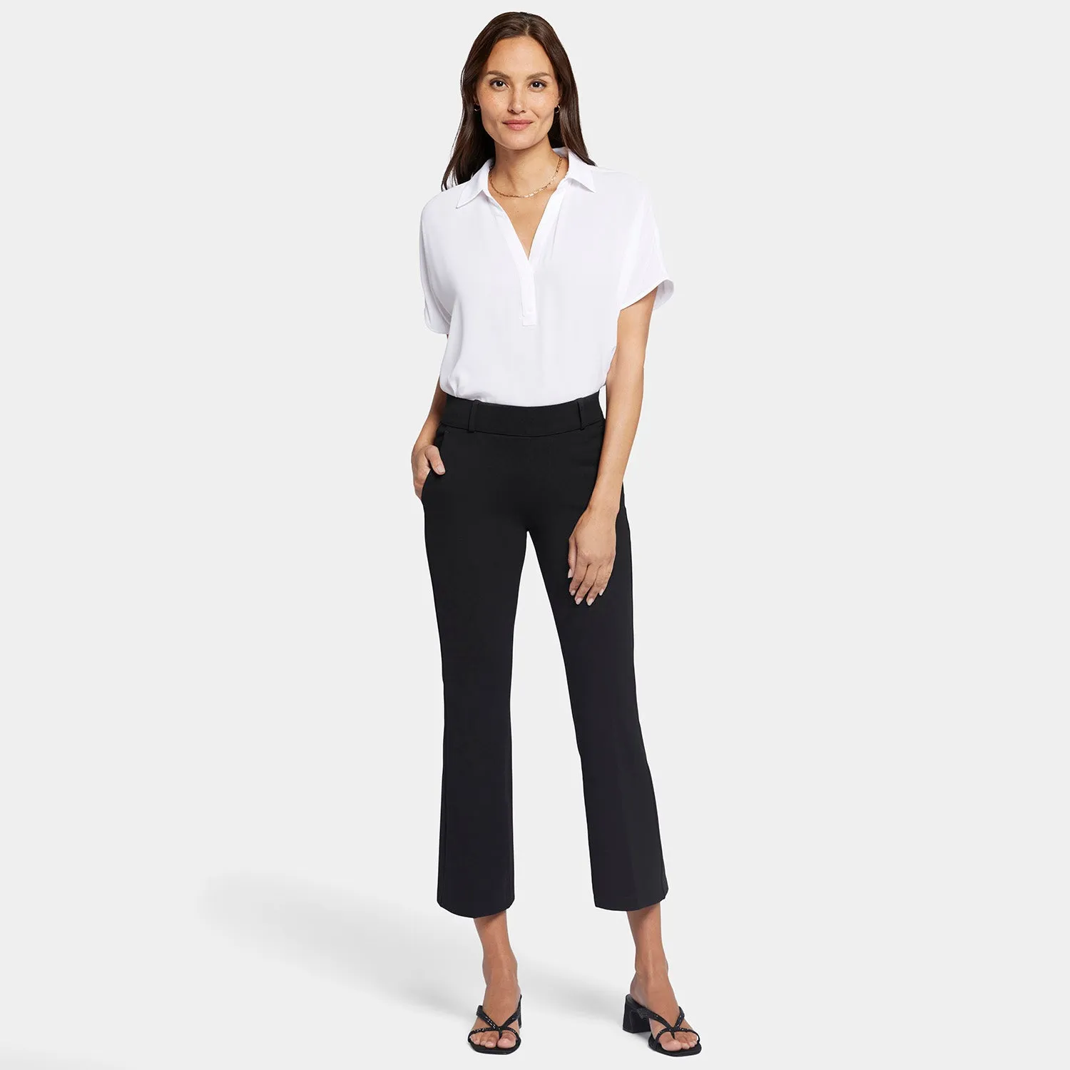 NYDJ Pull-On Flare-Stoffhose Schwarz Kompression