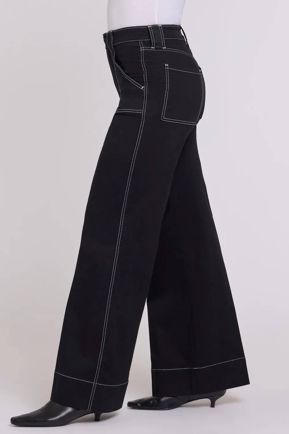NYDJ Mia Palazzo Jeans Schwarz Wide Leg Lift Tuck