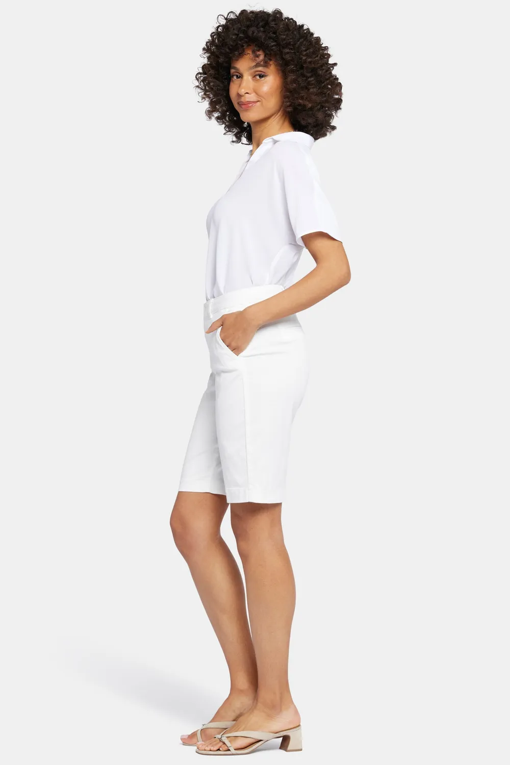 NYDJ Bermuda Shorts Optic White Stretch