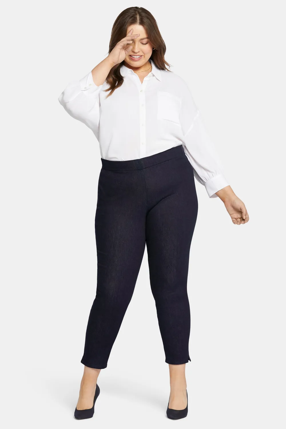 NYDJ Skinny Ankle Jeans Rinse Plus Size Pull-On