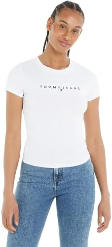 Tommy Jeans Linear Slim Tee T-Shirt Weiß 1XL Damen
