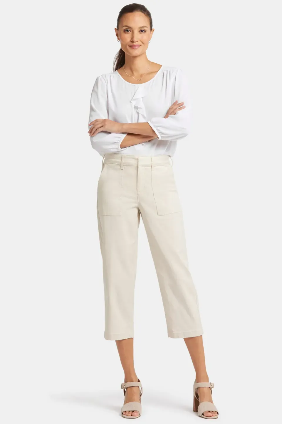 NYDJ Utility Hose White Creek Stretch Twill Cropped