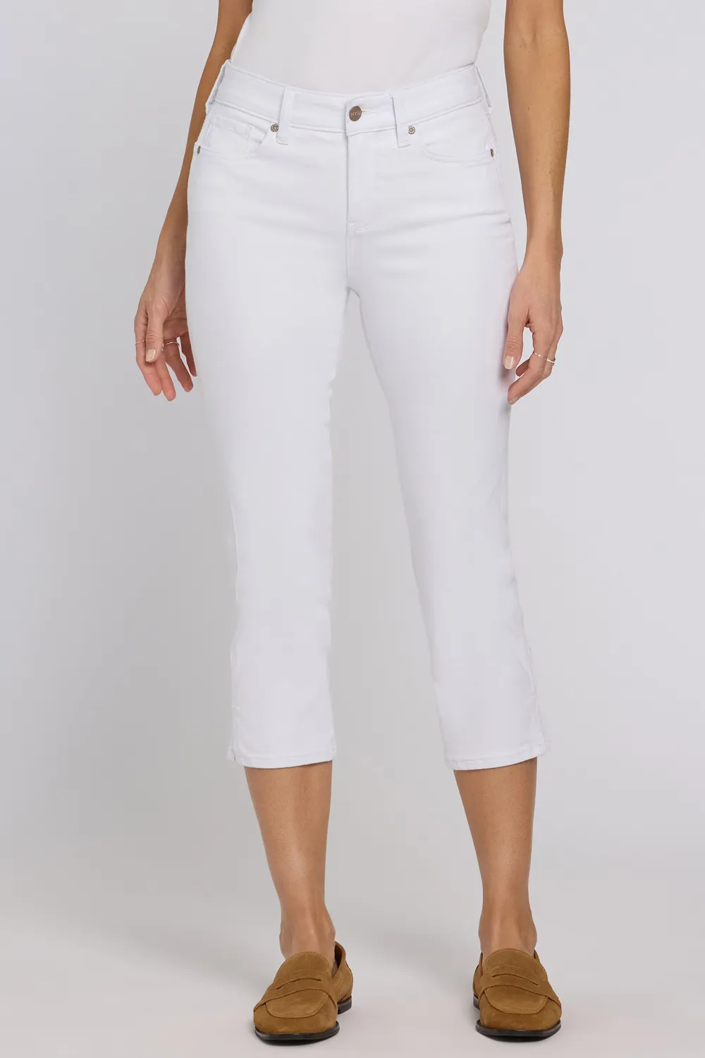 NYDJ Chloe Capri Jeans Optic White weiß geschlitzt